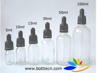 5ml 10ml 15ml 30ml 50ml 100ml clear dropper bottles with tamper proof lids